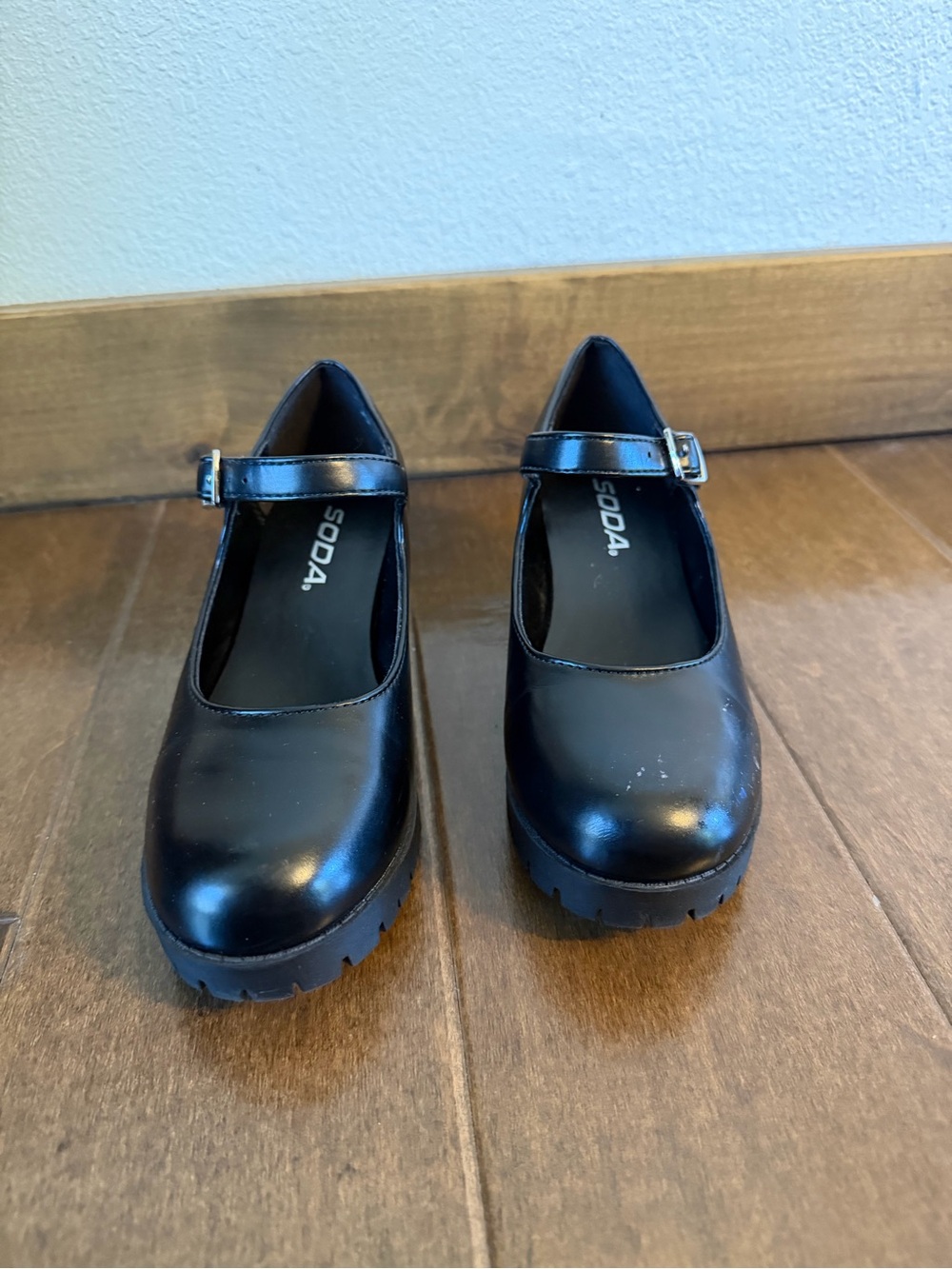 SODA Black Mary Jane Platform Shoes size 3